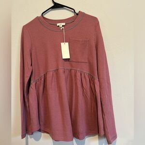 Elegant Long Sleeve Top in Dusty Pink